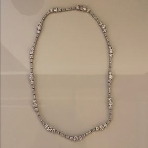 Silver and rhinestone costume necklace